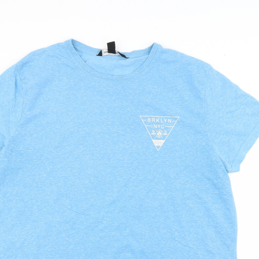 Cedar Wood State Mens Blue    T-Shirt Size 2XL