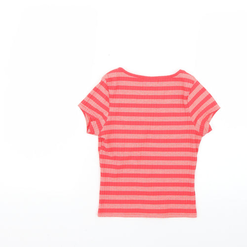 Primark Womens Red Striped  Basic T-Shirt Size 4