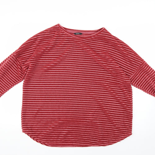 Roman Womens Red Striped  Pullover Jumper Size 16