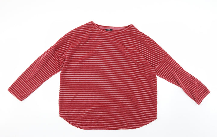 Roman Womens Red Striped Pullover Jumper Size 16