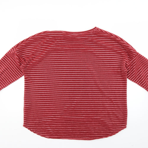 Roman Womens Red Striped  Pullover Jumper Size 16