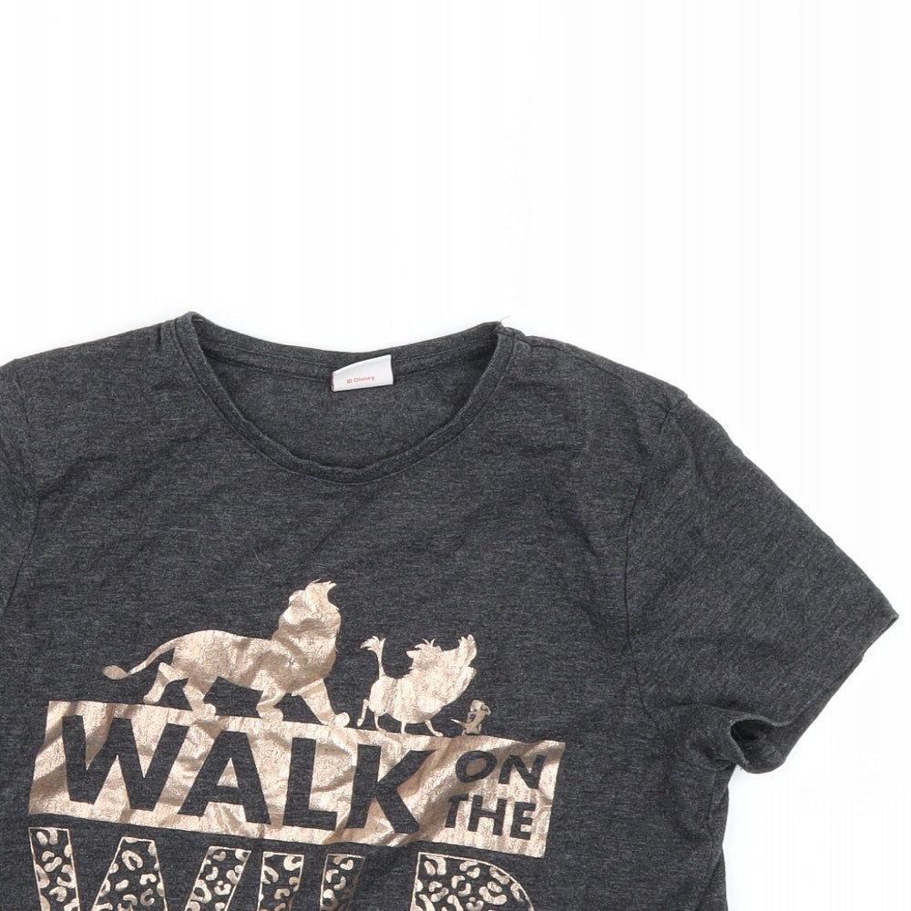 Lion King Girls Grey   Basic T-Shirt Size 11-12 Years