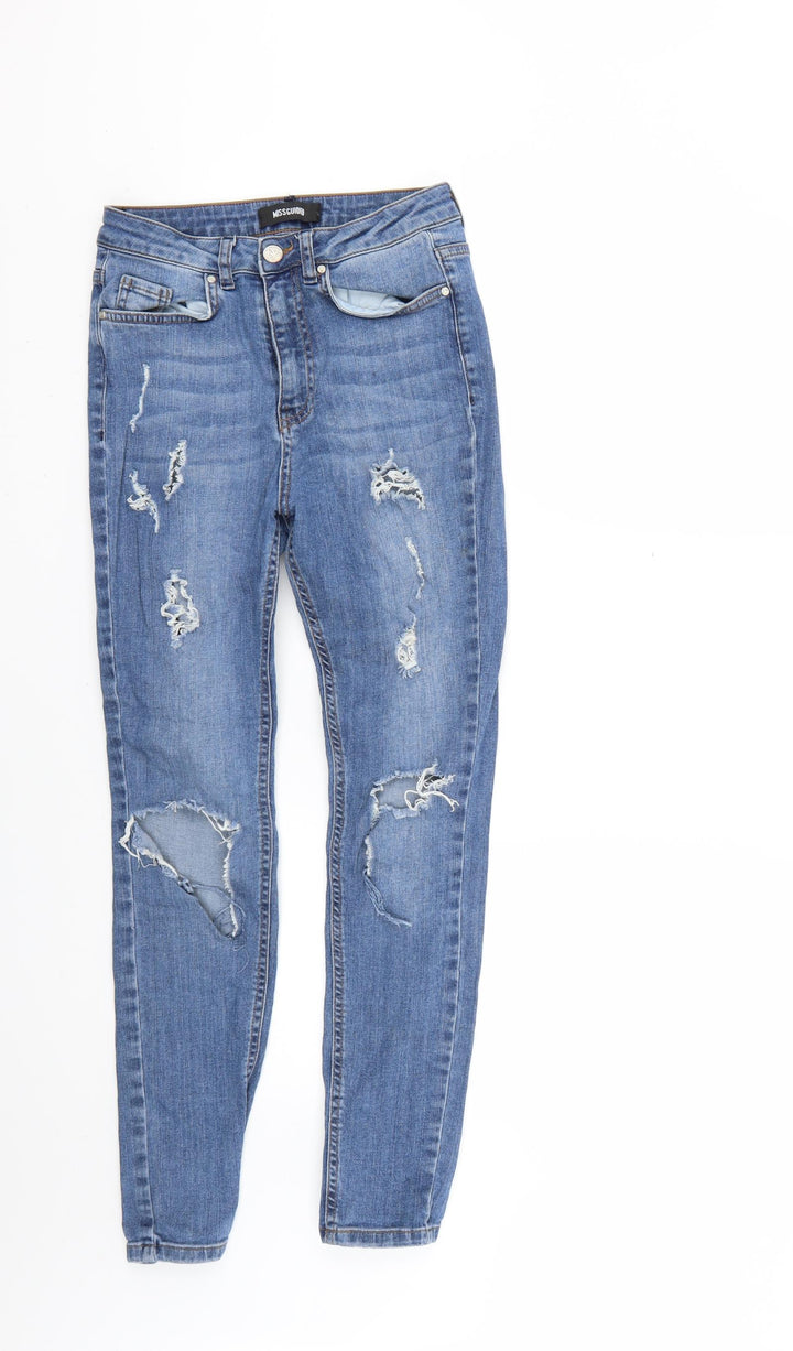 Missguided Womens Blue Skinny Jeans Size 6 L24 in