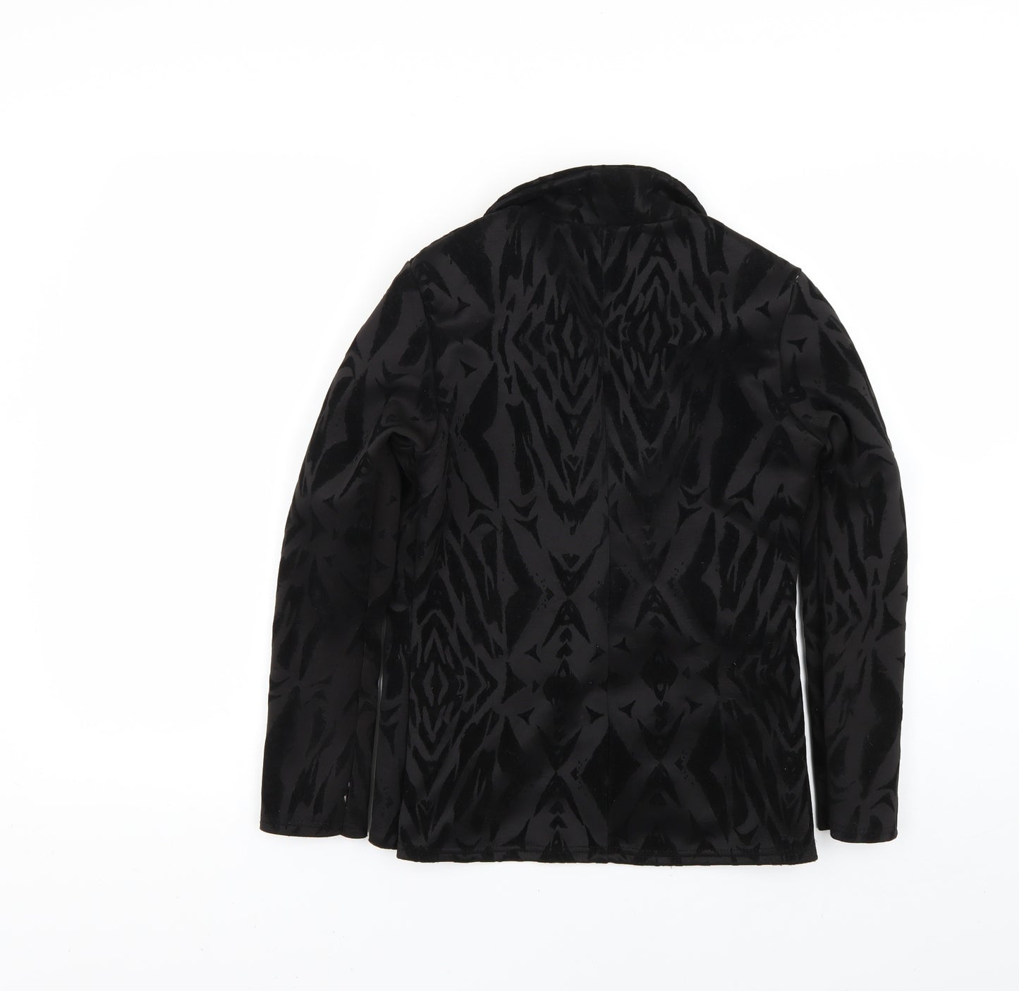 ayanapa Womens Black Animal Print  Jacket Blazer Size 10