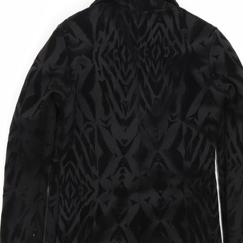 ayanapa Womens Black Animal Print  Jacket Blazer Size 10