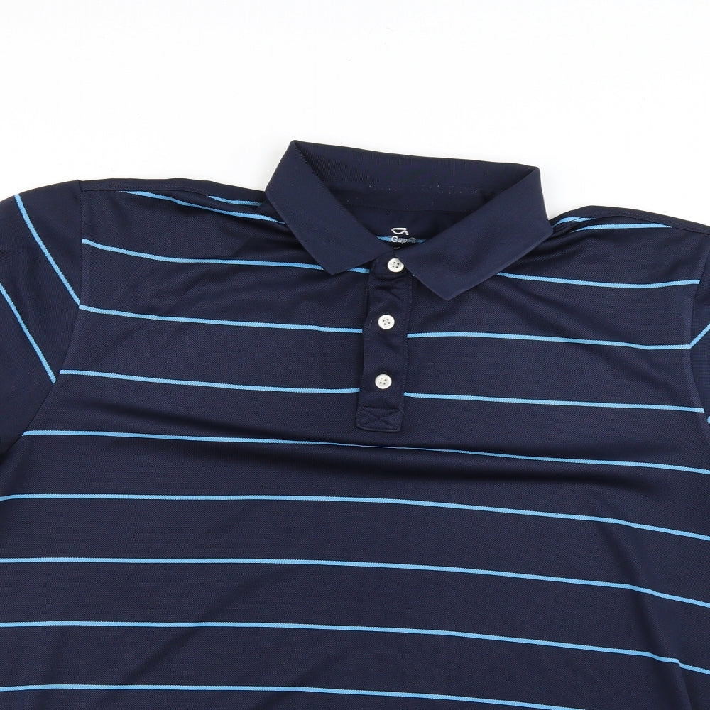 Gap Mens Blue Striped   Polo Size L