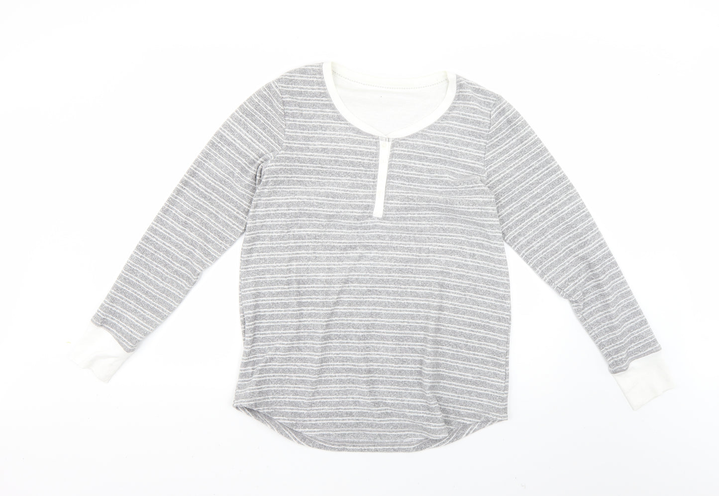 Preworn Womens Grey Striped  Babydoll Pyjama Top Size S