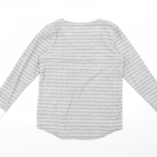 Preworn Womens Grey Striped  Babydoll Pyjama Top Size S