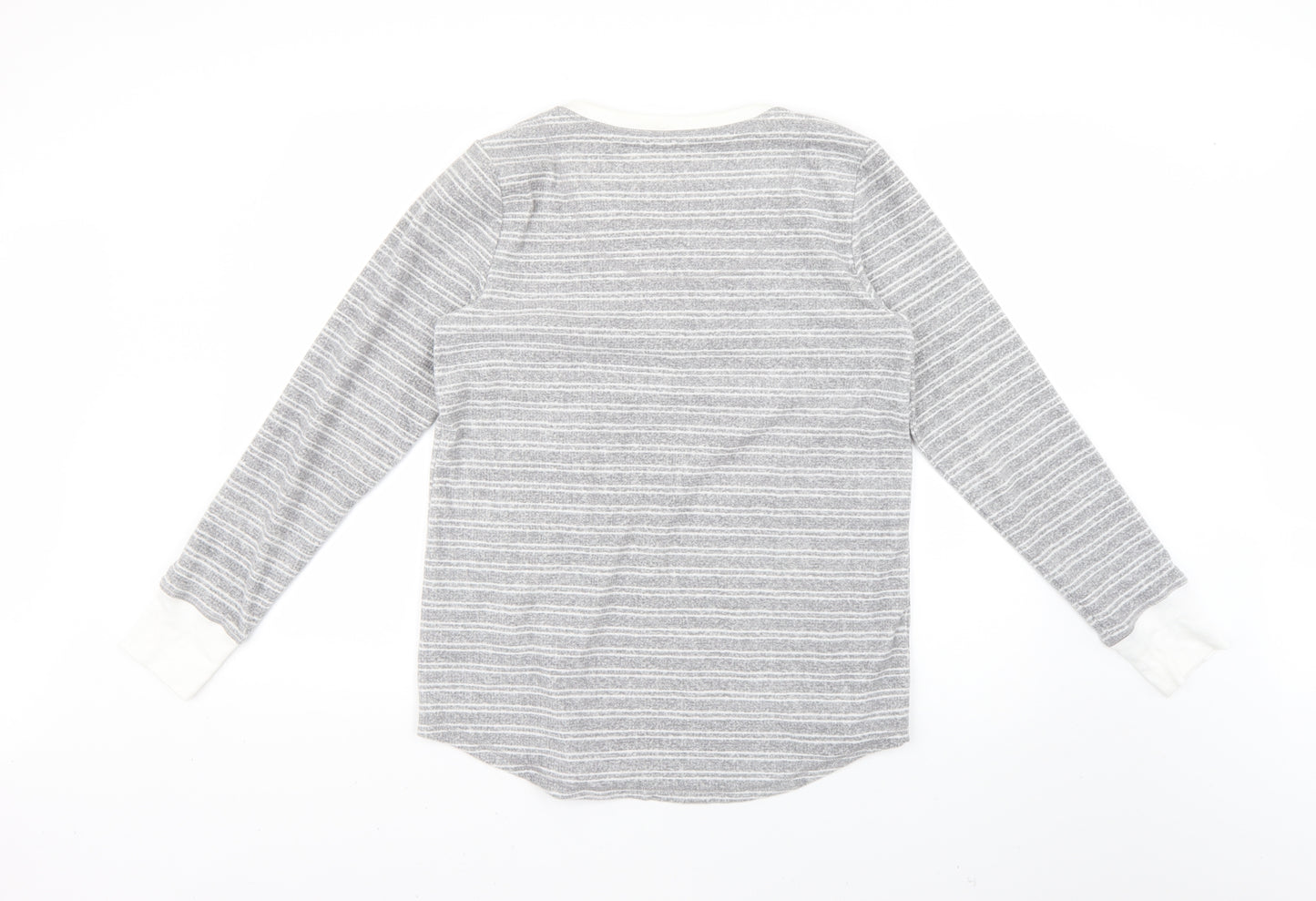 Preworn Womens Grey Striped  Babydoll Pyjama Top Size S