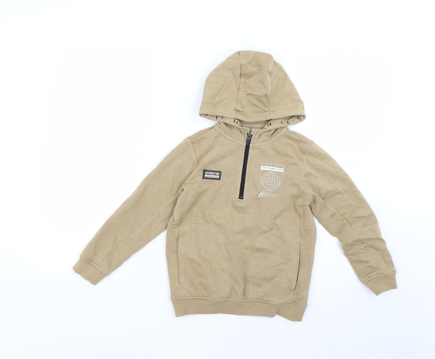TU Boys Brown   Full Zip Hoodie Size 7 Years