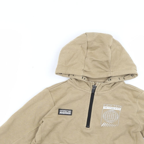 TU Boys Brown   Full Zip Hoodie Size 7 Years
