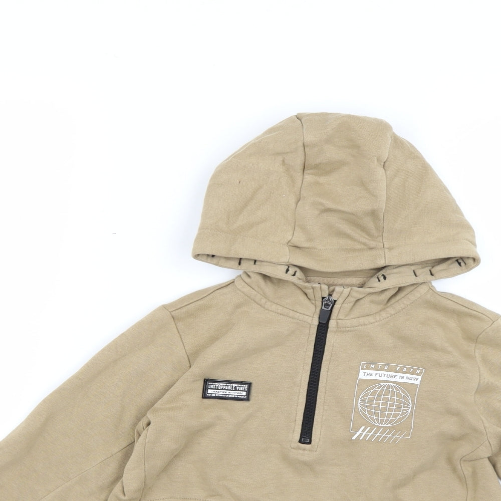 TU Boys Brown   Full Zip Hoodie Size 7 Years