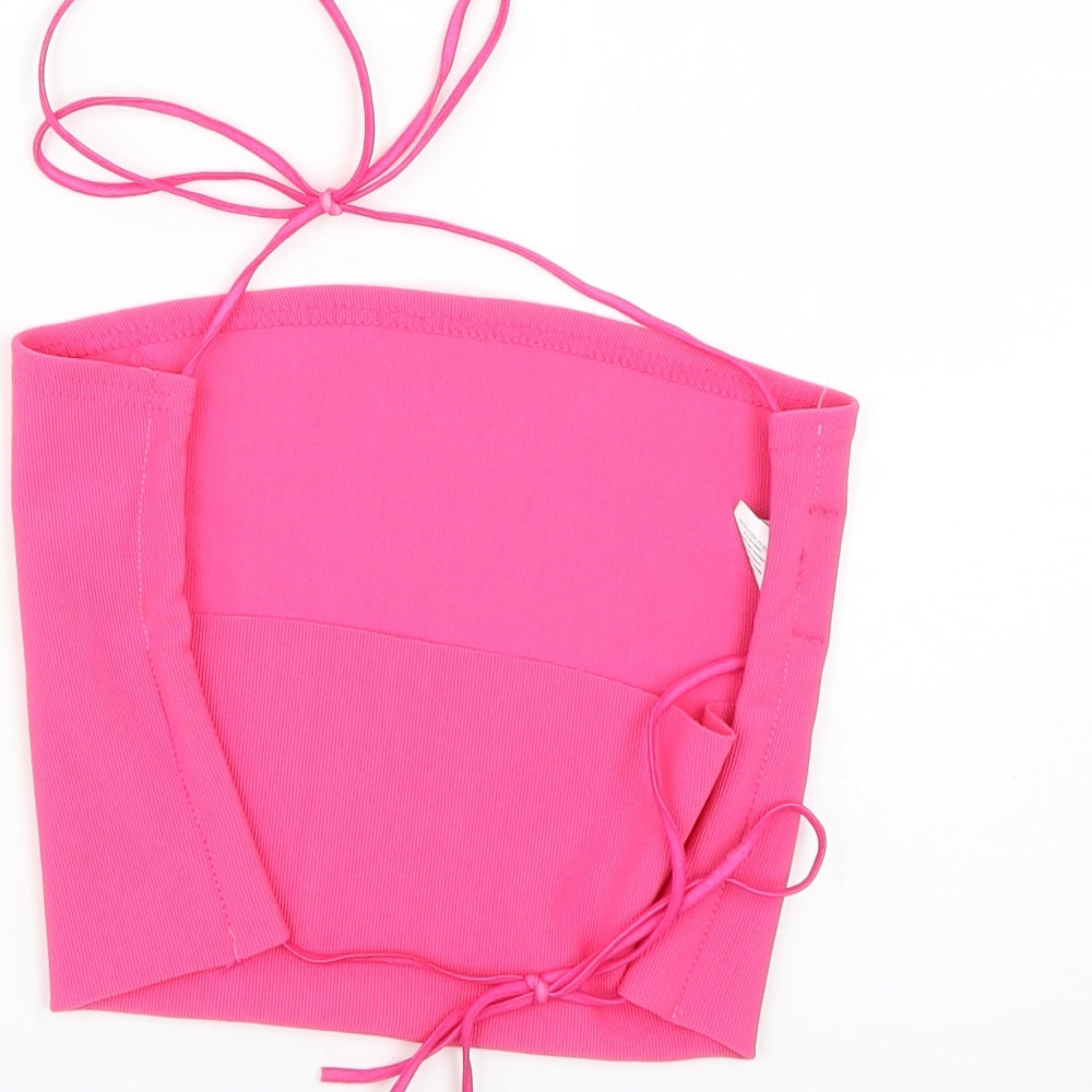 PRETTYLITTLETHING Womens Pink   Basic Blouse Size 10