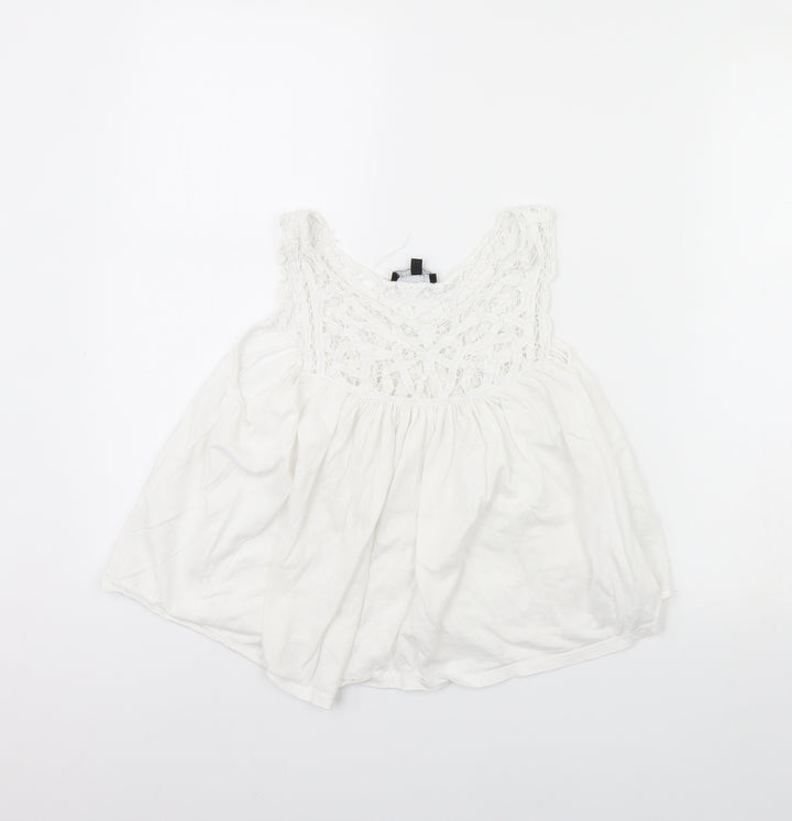 New Look Womens White Basic Tank Size 8