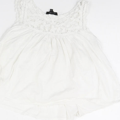 New Look Womens White   Basic Tank Size 8