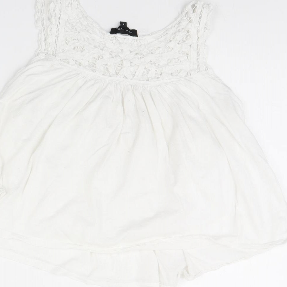 New Look Womens White   Basic Tank Size 8