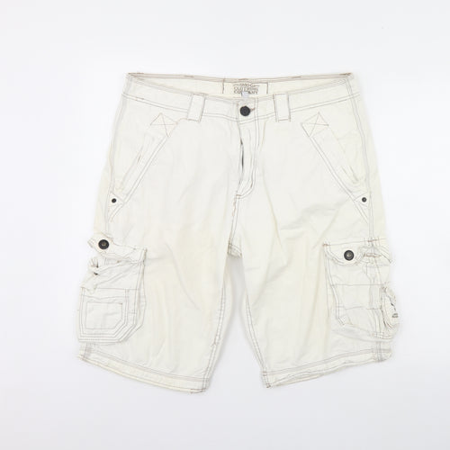 Smog Mens Ivory   Chino Shorts Size XL