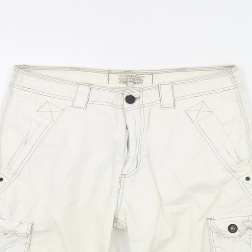 Smog Mens Ivory   Chino Shorts Size XL
