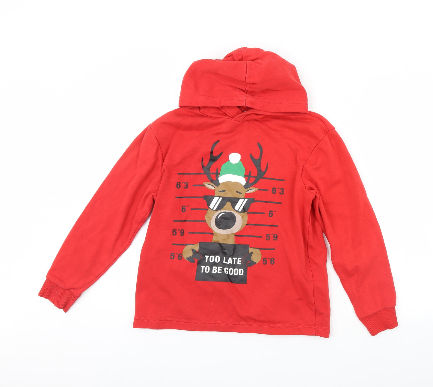 H&M Boys Red   Pullover Hoodie Size 10 Years  - Christmas jumper