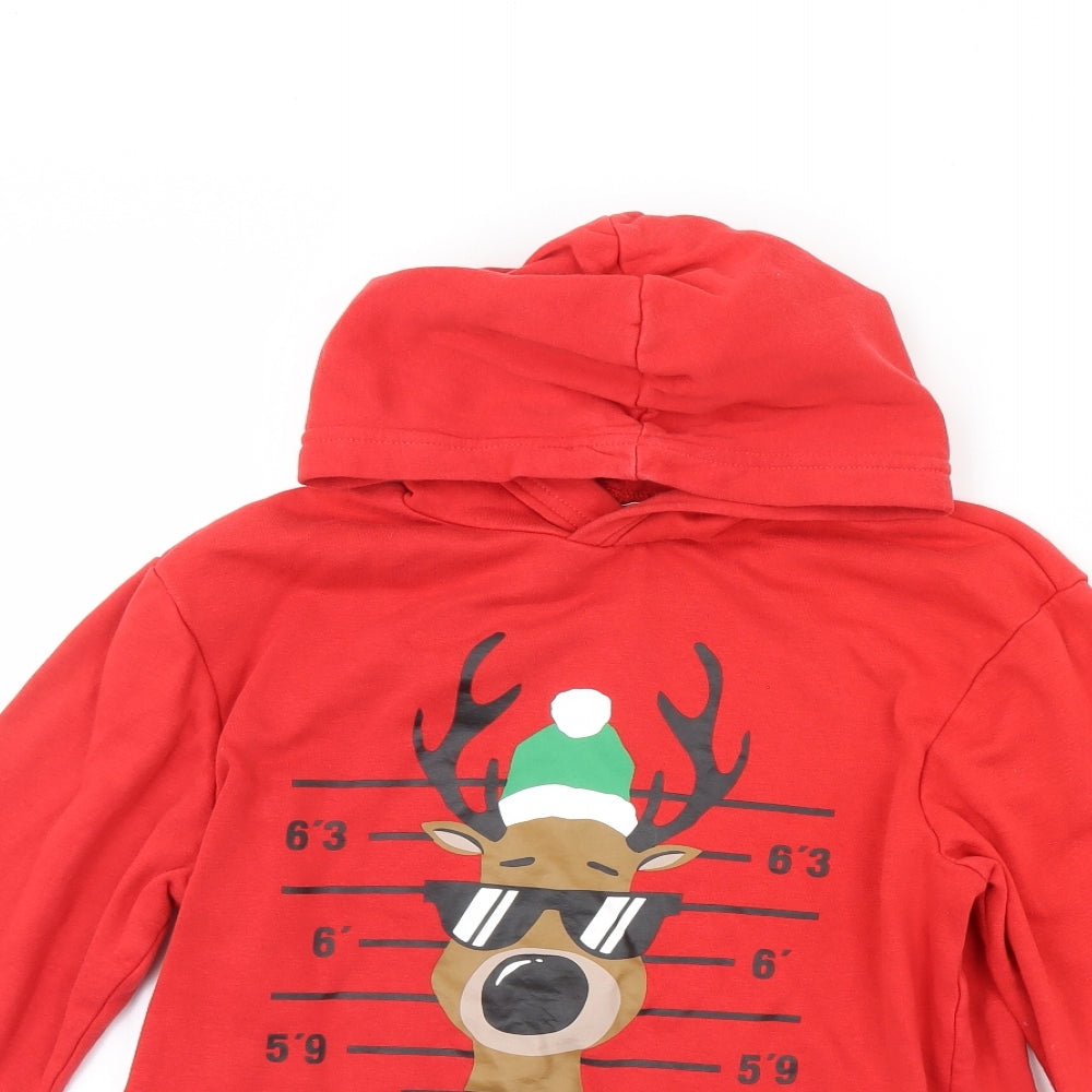 H&M Boys Red   Pullover Hoodie Size 10 Years  - Christmas jumper
