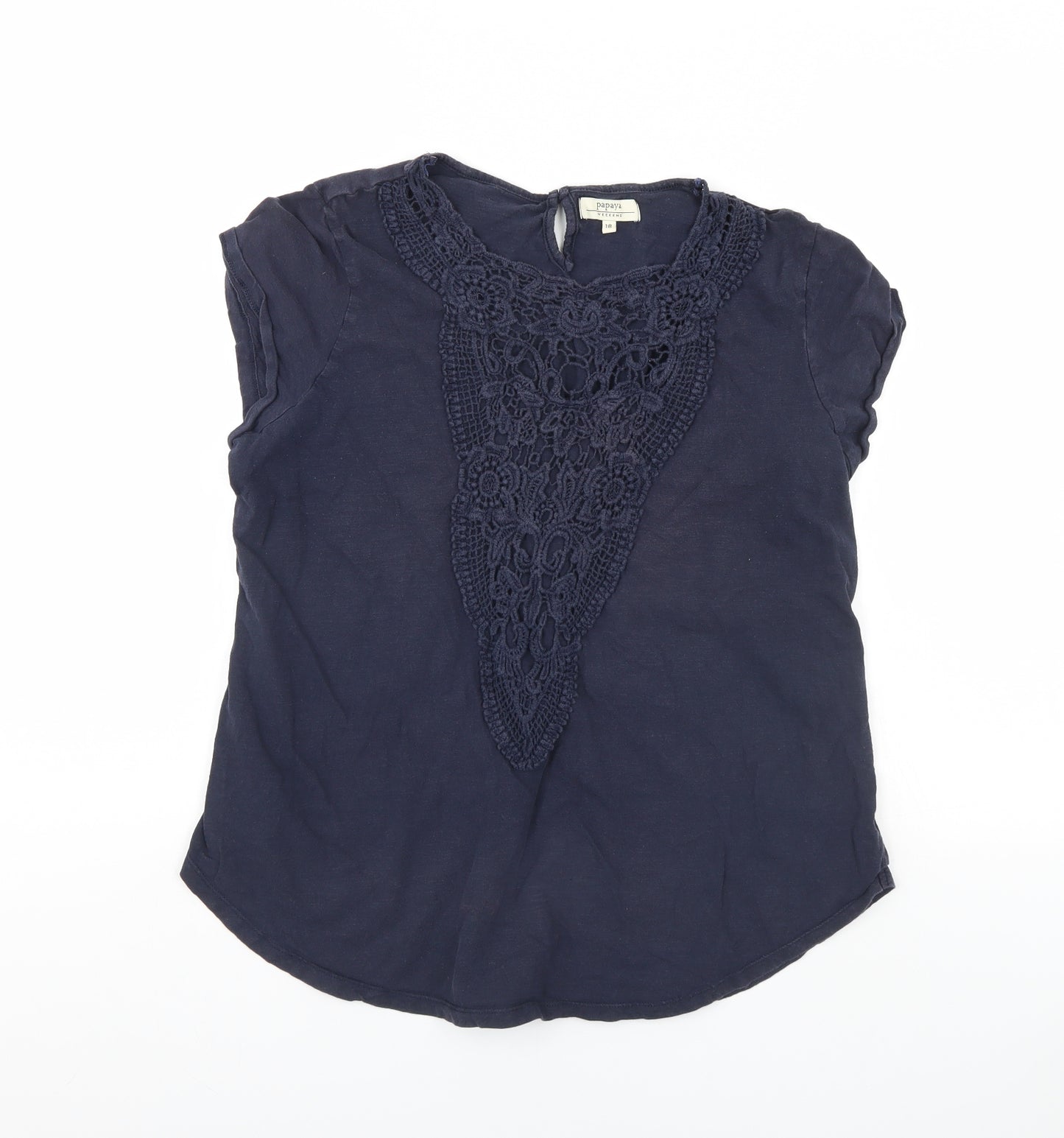 Papaya Womens Blue   Basic Blouse Size 18