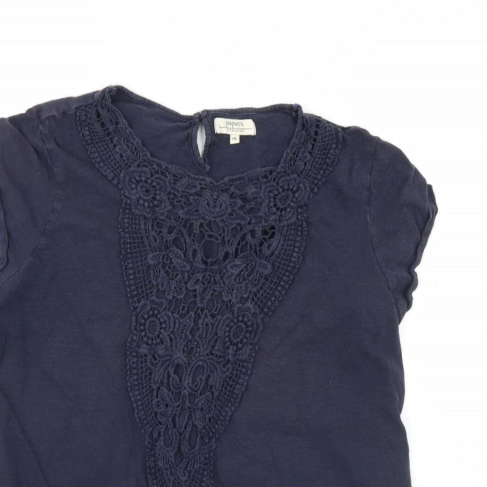 Papaya Womens Blue   Basic Blouse Size 18