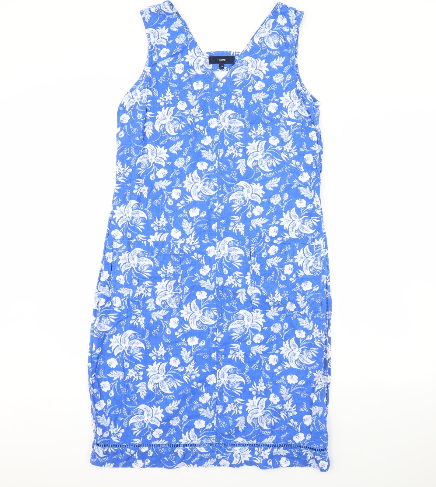 NEXT Womens Blue Floral  Pencil Dress  Size 12
