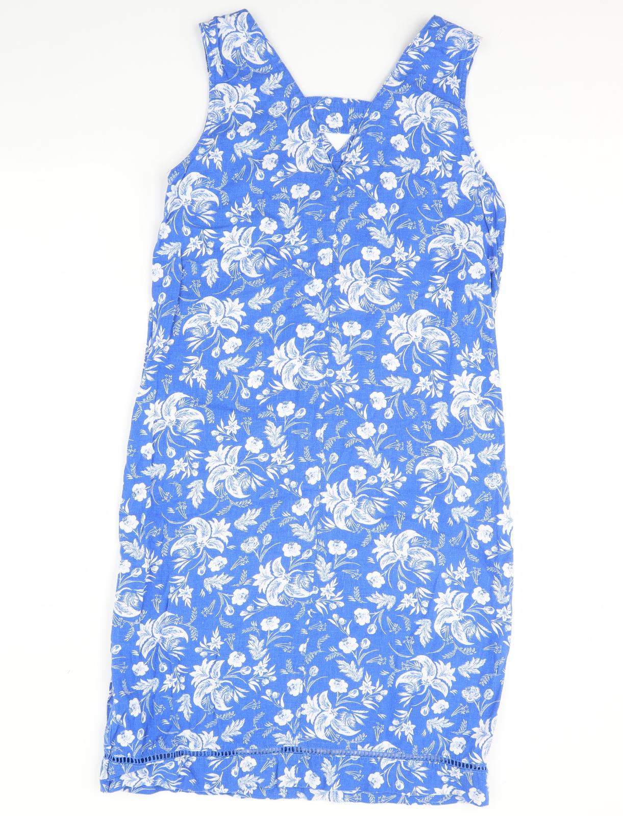 NEXT Womens Blue Floral  Pencil Dress  Size 12