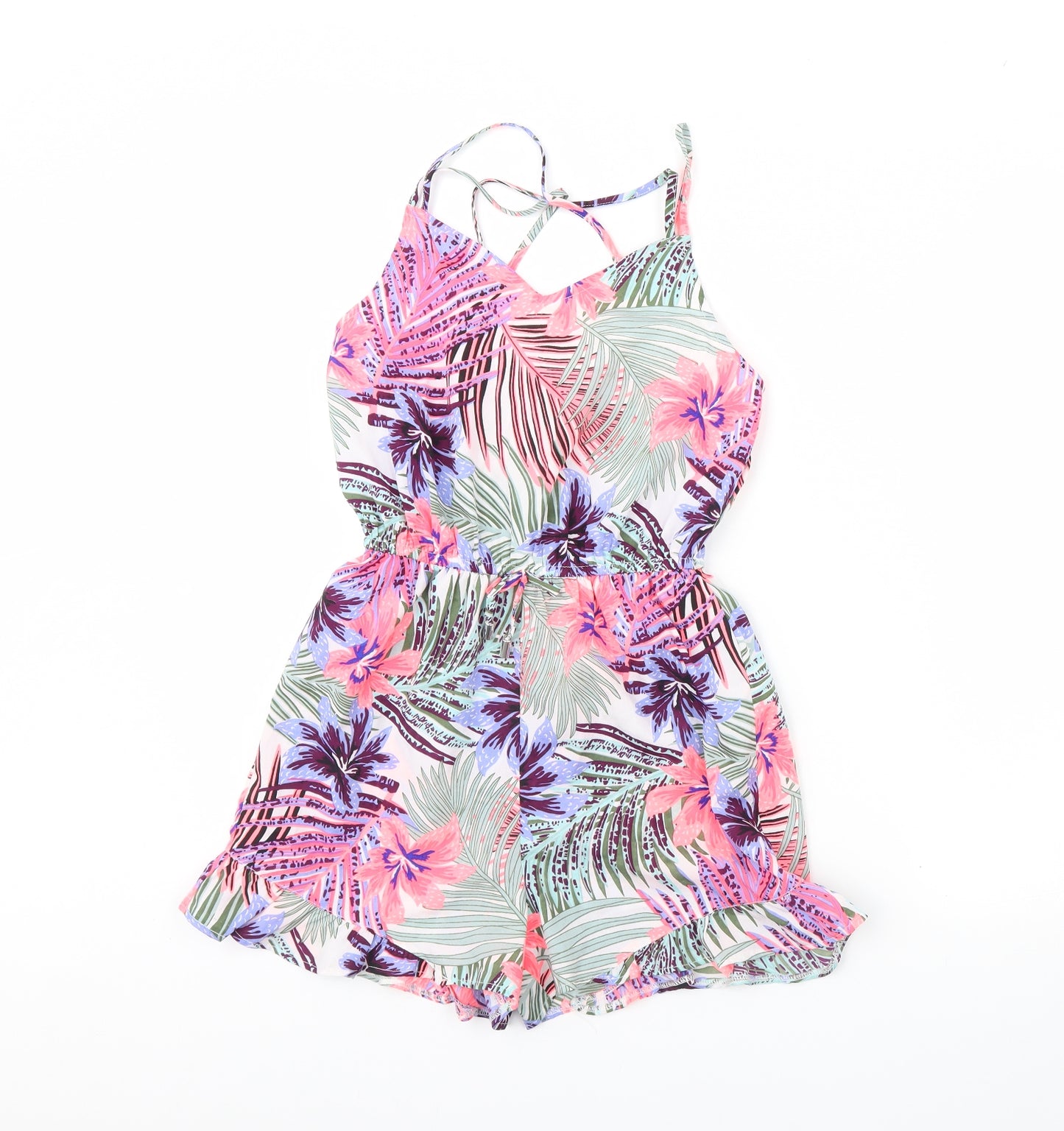 Primark Girls Multicoloured Floral  Playsuit One-Piece Size 10 Years