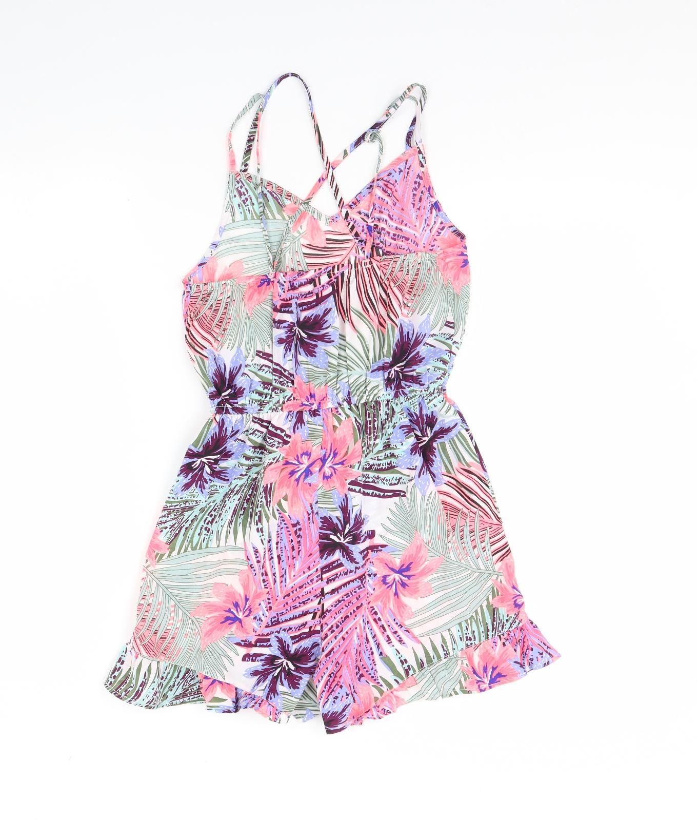 Primark Girls Multicoloured Floral  Playsuit One-Piece Size 10 Years