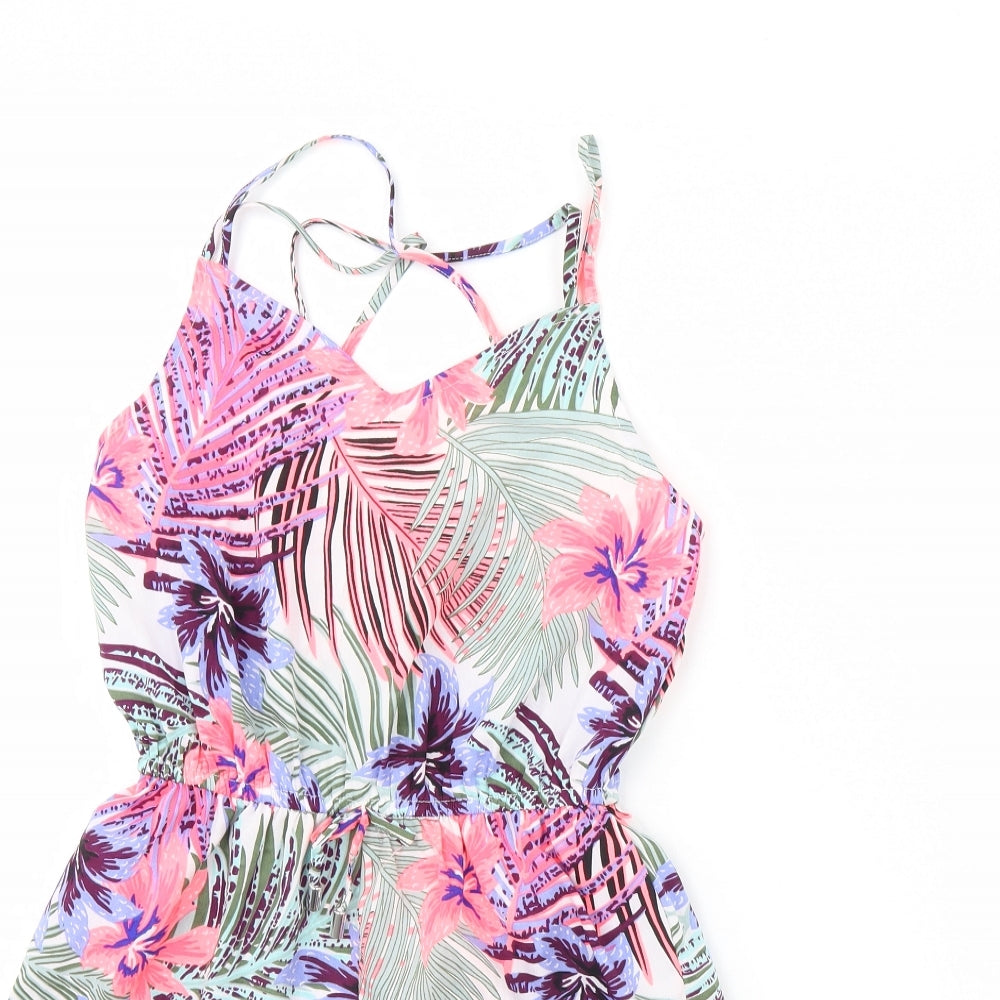 Primark Girls Multicoloured Floral  Playsuit One-Piece Size 10 Years