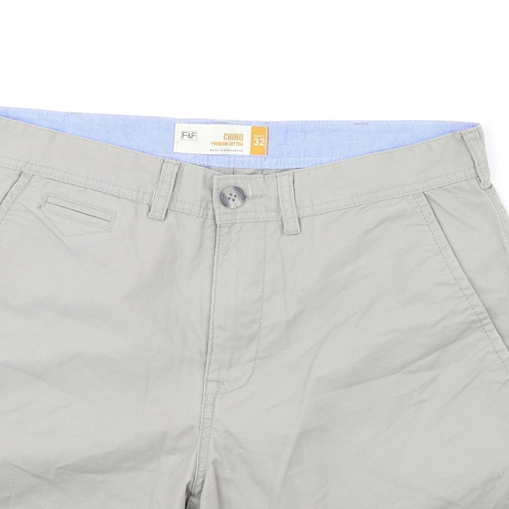 F&F Mens Grey   Chino Shorts Size 32