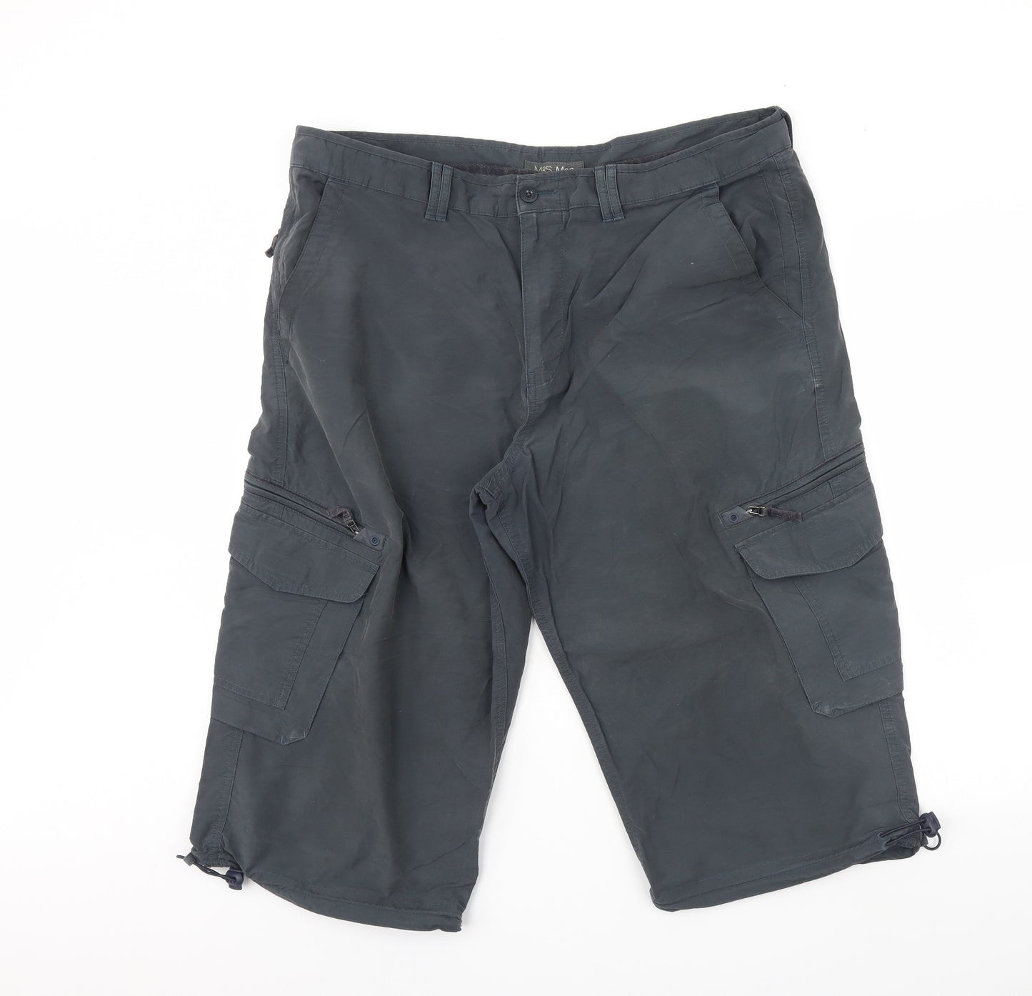 M&S Mens Grey   Chino Shorts Size 40