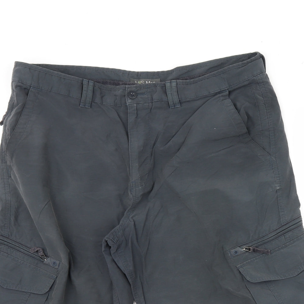 M&S Mens Grey   Chino Shorts Size 40