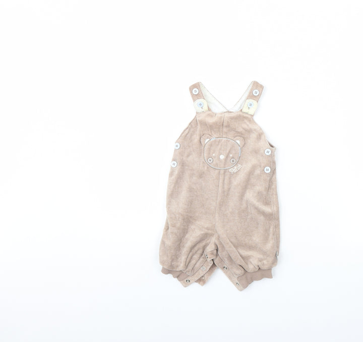 TU Baby Beige Fleece Babygrow One-Piece Size 0-3 Months