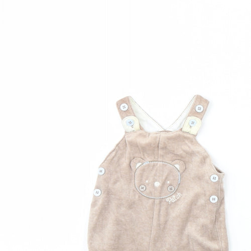 TU Baby Beige  Fleece Babygrow One-Piece Size 0-3 Months