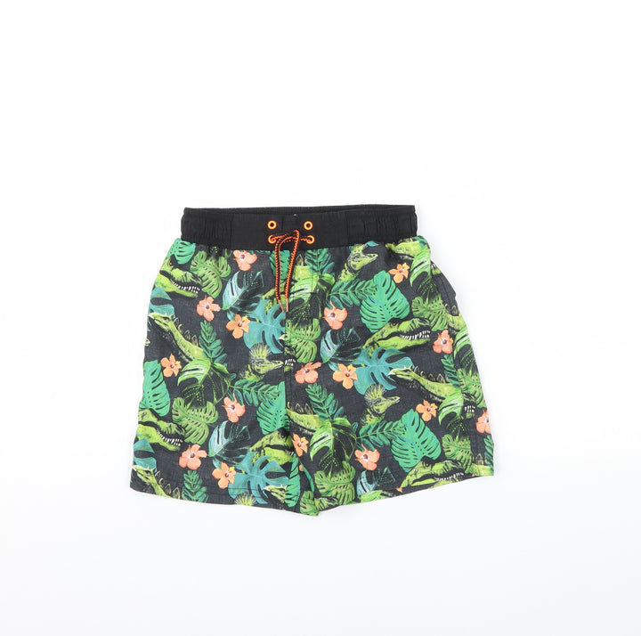 TU Boys Green Floral Sweat Shorts Size 9 Years