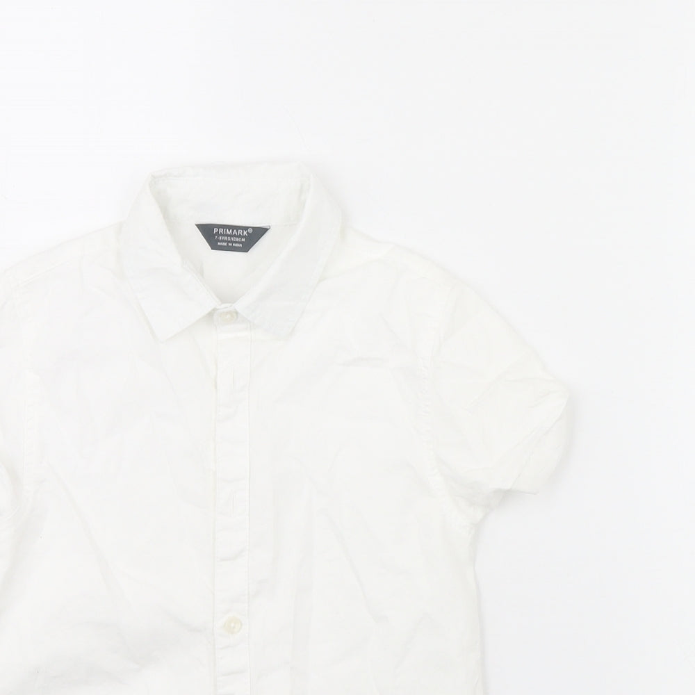 Primark Boys White   Basic Button-Up Size 7 Years