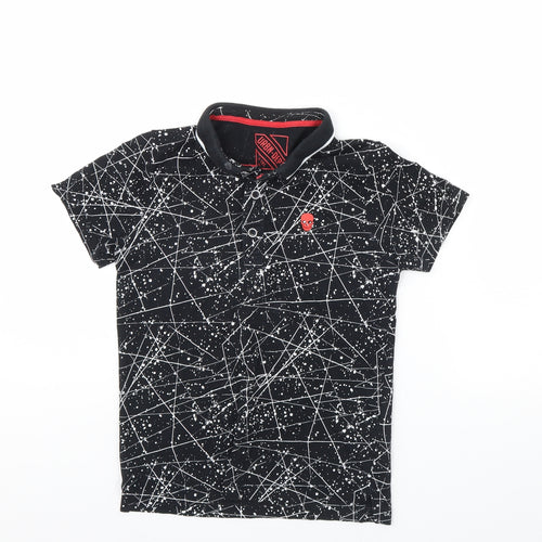 Urban Debt Boys Black Geometric  Basic Polo Size 9 Years