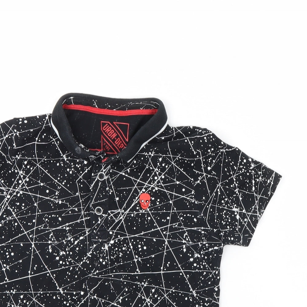 Urban Debt Boys Black Geometric  Basic Polo Size 9 Years