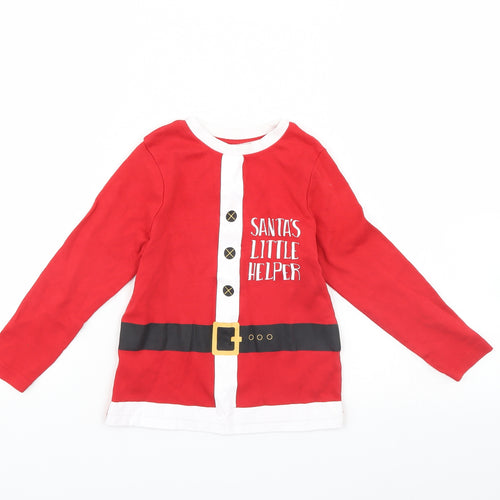 George Boys Red   Basic T-Shirt Size 3 Years  - Santa