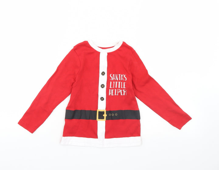 George Boys Red   Basic T-Shirt Size 3 Years  - Santa