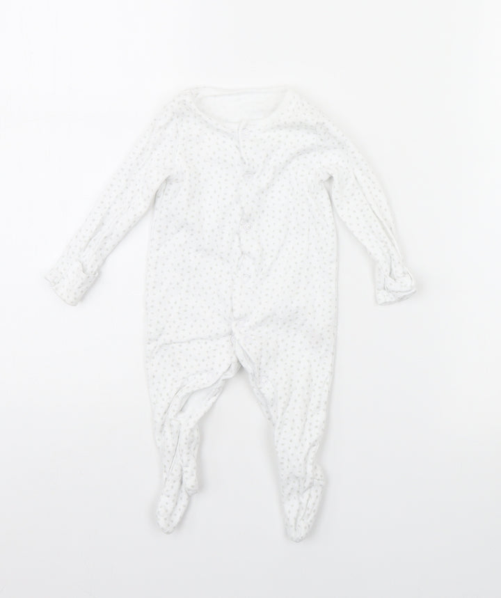 F&F Baby White Polka Dot Babygrow One-Piece Size 0-3 Months