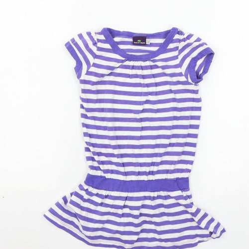 Sergent Major Girls Purple Striped Jersey T-Shirt Dress  Size 5 Years