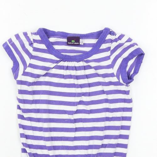 Sergent Major Girls Purple Striped Jersey T-Shirt Dress  Size 5 Years