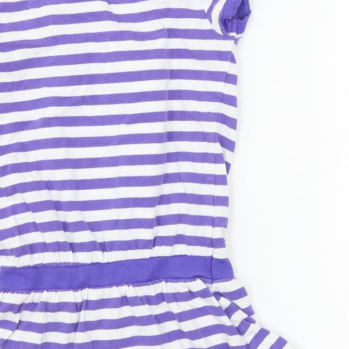 Sergent Major Girls Purple Striped Jersey T-Shirt Dress  Size 5 Years