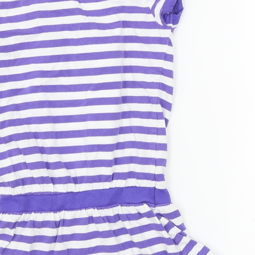 Sergent Major Girls Purple Striped Jersey T-Shirt Dress  Size 5 Years