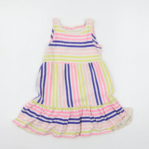 F&F Girls Multicoloured Striped Jersey Tank Dress  Size 5-6 Years