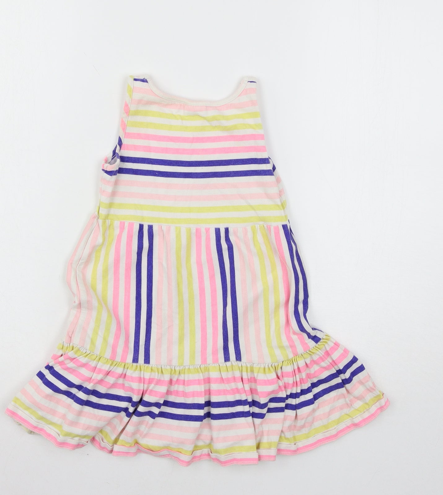 F&F Girls Multicoloured Striped Jersey Tank Dress  Size 5-6 Years