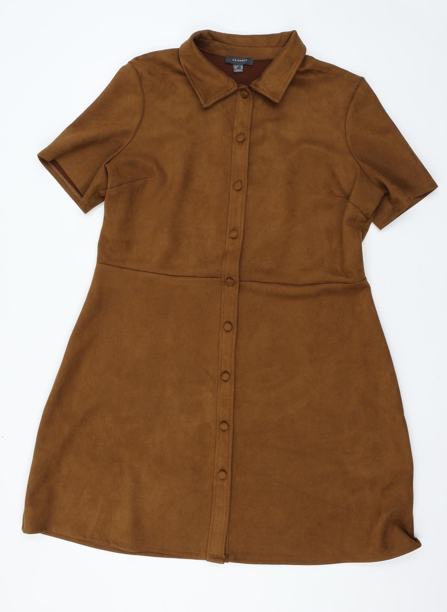 Primark Womens Brown  Velour Shirt Dress  Size 20